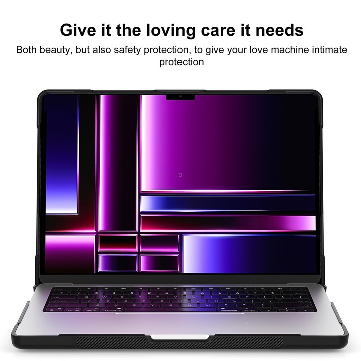 For MacBook Pro 14.2 inch 2023 / 2021 Dot Translucent Laptop Protective Case(Transparent Purple)