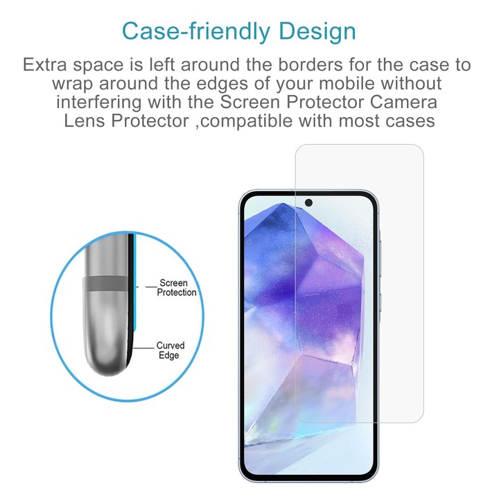 For Samsung Galaxy A55 50pcs 0.26mm 9H 2.5D Tempered Glass Film