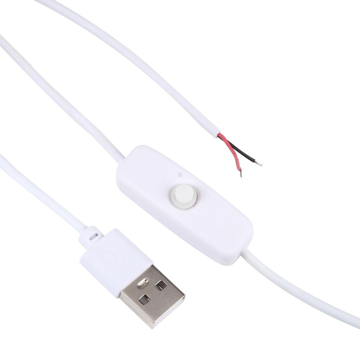 1m USB DC Cable with Switch(White)