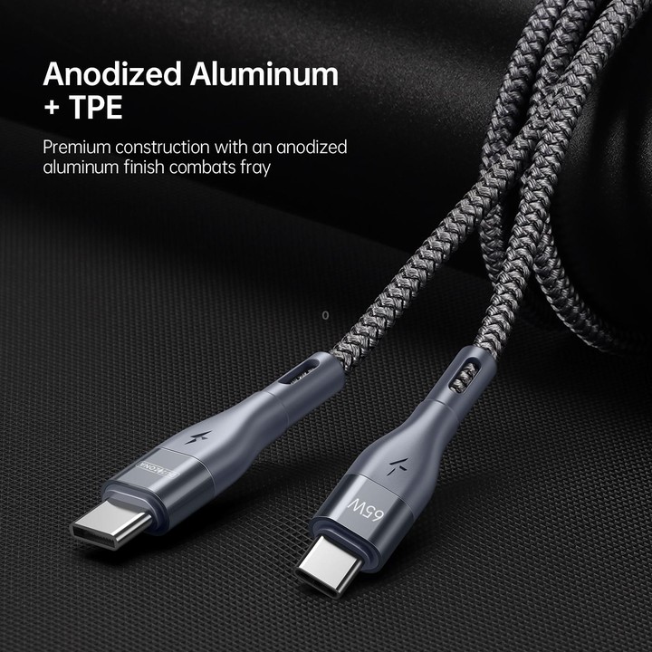 DUZZONA A2 PD 65W USB-C / Type-C to Type-C Fast Charging Data Cable, Length:3m(Grey)