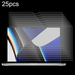 For MacBook Pro 16.2 inch A2485/A2780/M5 2026 25pcs 9H Laptop Screen Explosion-proof Tempered Glass Protective Film