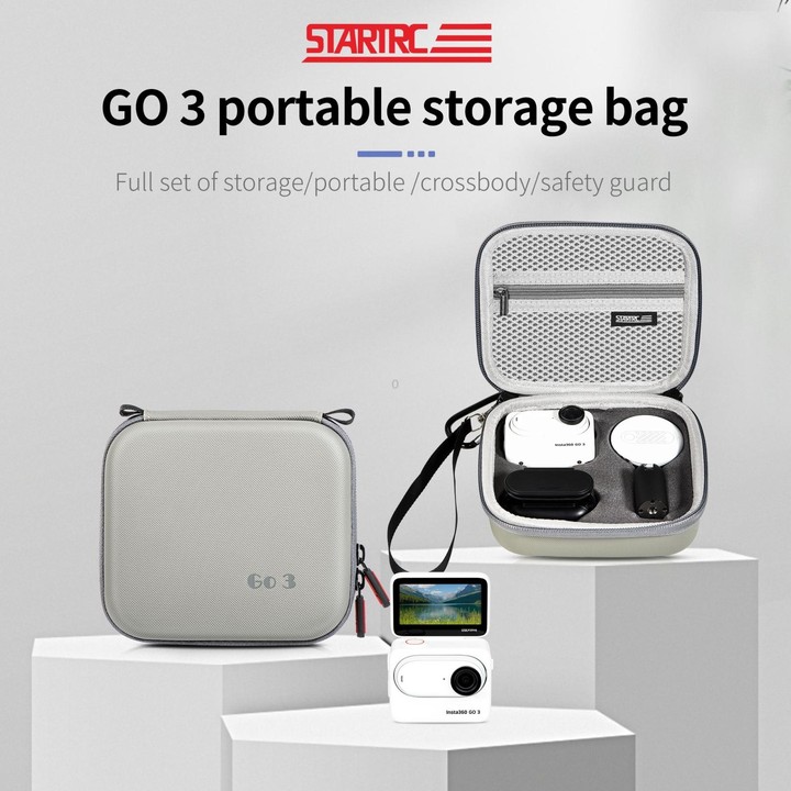 For Insta360 GO 3 / GO 3S STARTRC Portable PU Storage Box Case(Grey)