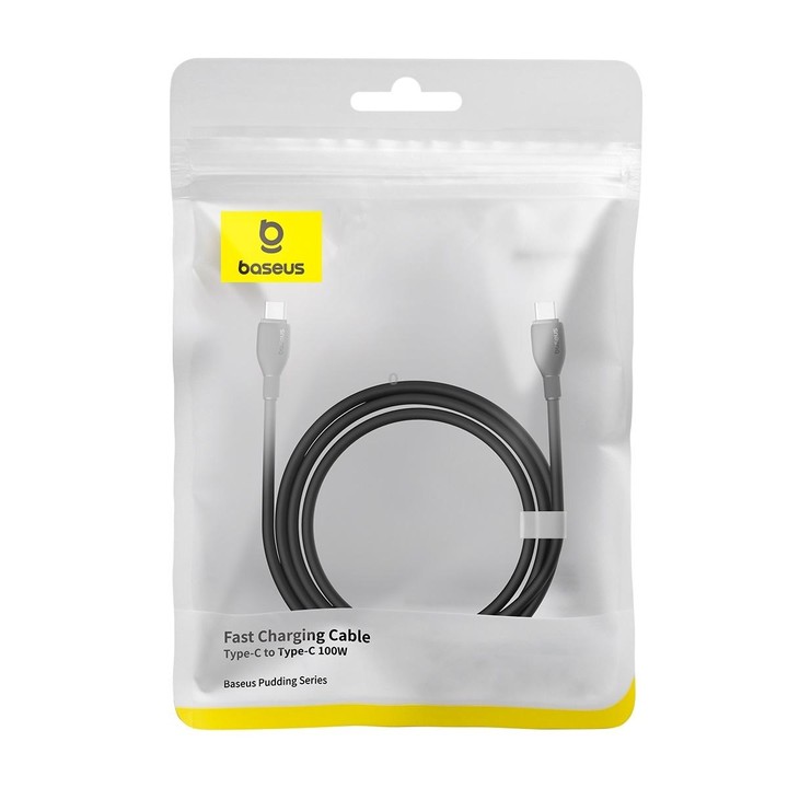 Baseus Pudding Series 100W Type-C to Type-C Fast Charging Data Cable, Length:1.2m(Black)