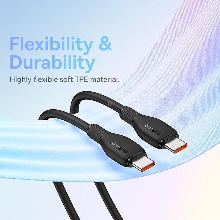 Baseus Pudding Series 100W Type-C to Type-C Fast Charging Data Cable, Length:1.2m(Black)