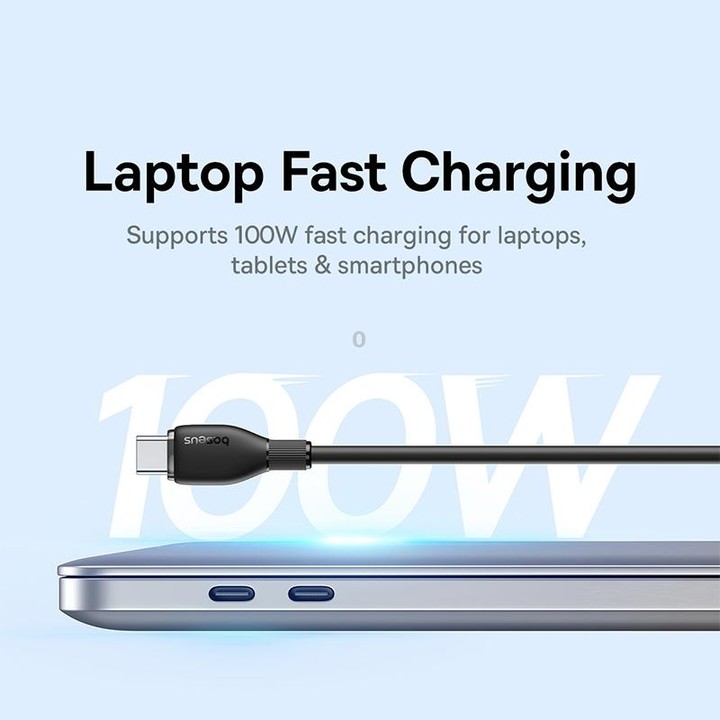Baseus Pudding Series 100W Type-C to Type-C Fast Charging Data Cable, Length:1.2m(Black)