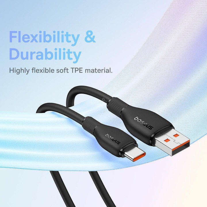 Baseus Pudding Series 100W USB to Type-C Fast Charging Data Cable, Length:1.2m(Black)