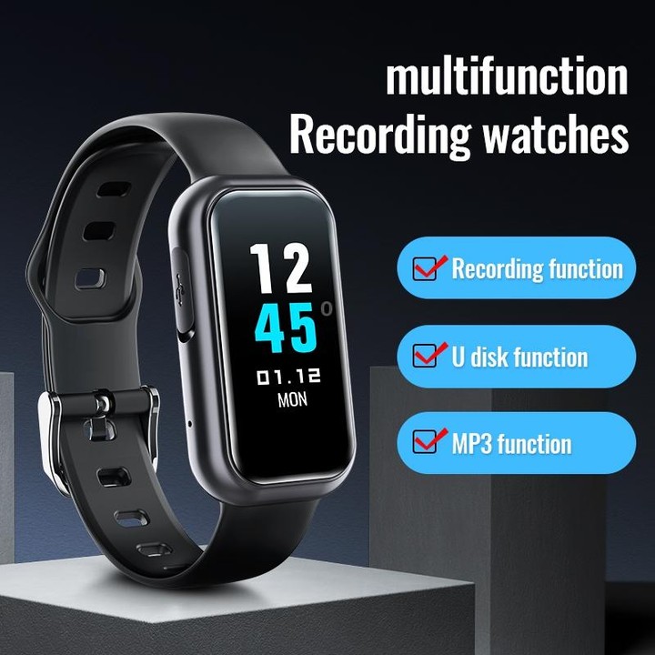 JNN S16 Smart HD Noise Reduction Bluetooth MP3 Voice Control Recording Bracelet, Memory:16GB