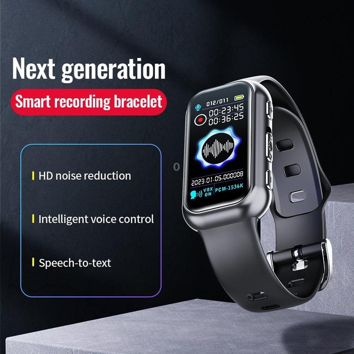 JNN S16 Smart HD Noise Reduction Bluetooth MP3 Voice Control Recording Bracelet, Memory:32GB