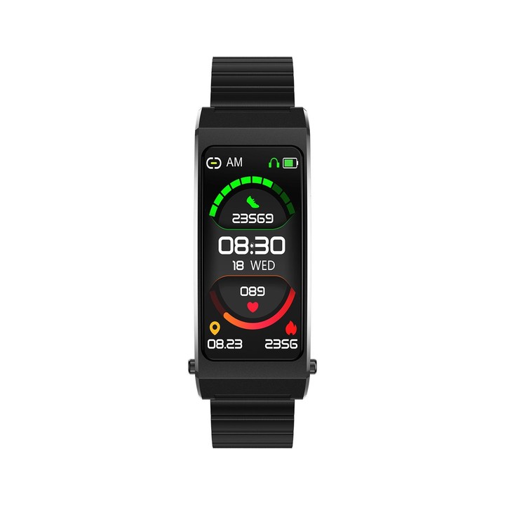 K13S 1.14 inch TFT Screen Slub Steel Strap Smart Calling Bracelet Supports Sleep Management/Blood Oxygen Monitoring(Black)
