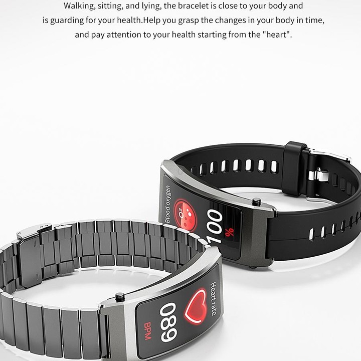 K13S 1.14 inch TFT Screen Slub Steel Strap Smart Calling Bracelet Supports Sleep Management/Blood Oxygen Monitoring(Black)