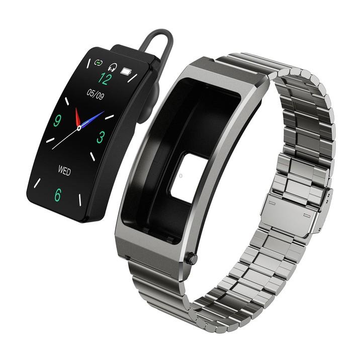 K13S 1.14 inch TFT Screen Slub Steel Strap Smart Calling Bracelet Supports Sleep Management/Blood Oxygen Monitoring(Tarnish)