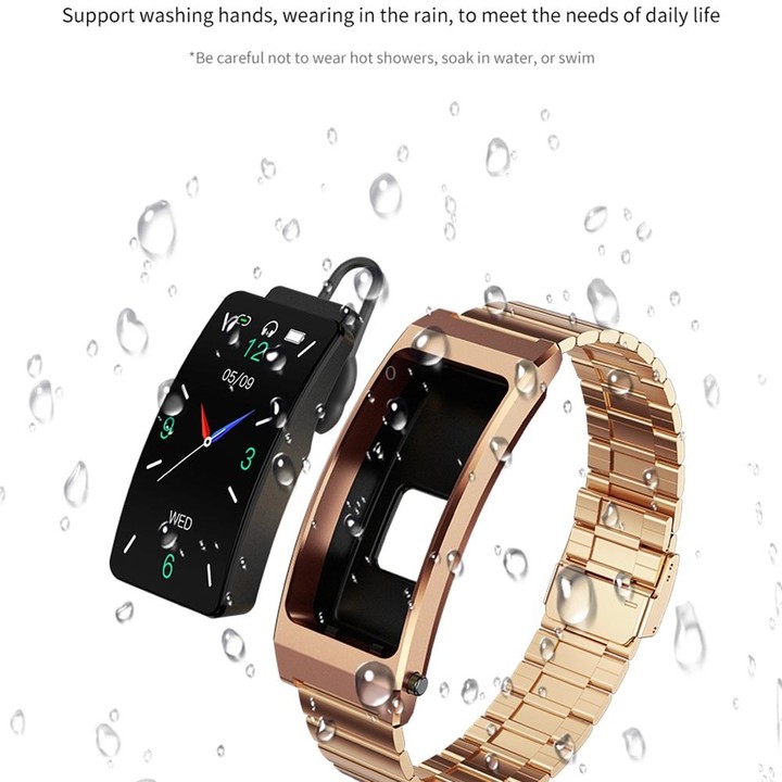 K13S 1.14 inch TFT Screen Silicone Strap Smart Calling Bracelet Supports Sleep Management/Blood Oxygen Monitoring(Rose Gold)