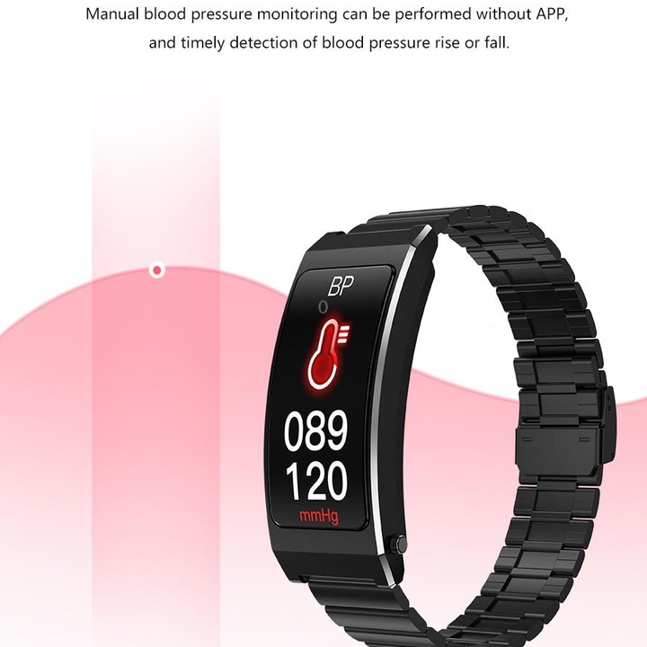K13S 1.14 inch TFT Screen Leather Strap Smart Calling Bracelet Supports Sleep Management/Blood Oxygen Monitoring(Black)