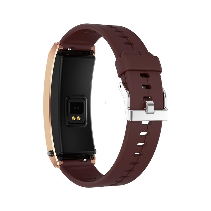 K13S 1.14 inch TFT Screen Leather Strap Smart Calling Bracelet Supports Sleep Management/Blood Oxygen Monitoring(Rose Gold)