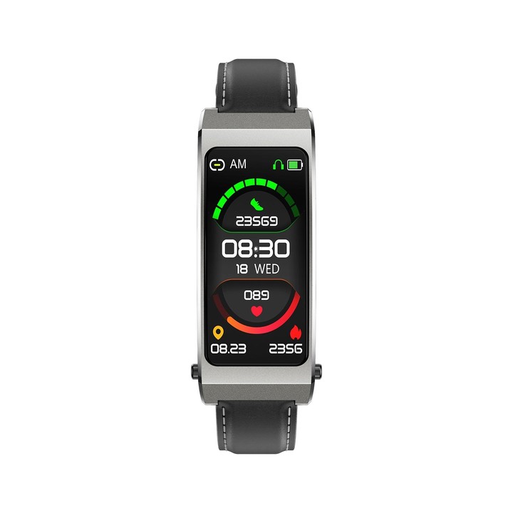K13S 1.14 inch TFT Screen Leather Strap Smart Calling Bracelet Supports Sleep Management/Blood Oxygen Monitoring(Tarnish)