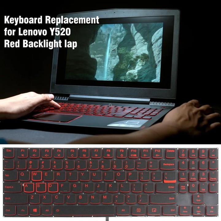 For Lenovo Y520 US Version Backlight Laptop Keyboard(Red Word)
