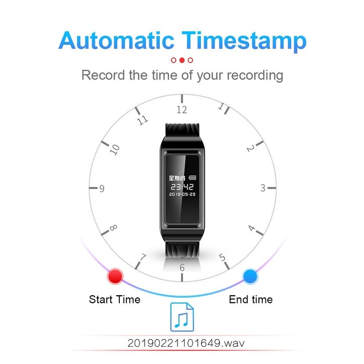 256GB D6 HD Noise Reduction Smart Watch Voice Recorder(Black)