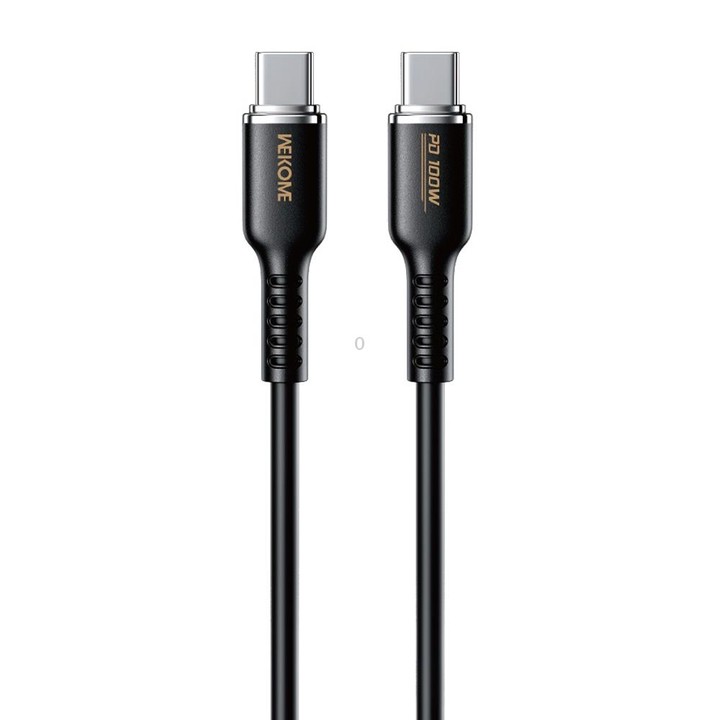WK WDC-11 100W USB-C/Type-C to USB-C/Type-C Silicone Data Cable, Length: 1.2m(Black)