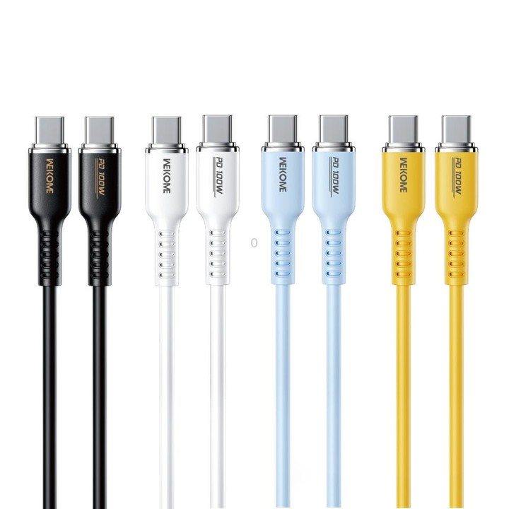 WK WDC-11 100W USB-C/Type-C to USB-C/Type-C Silicone Data Cable, Length: 1.2m(Black)