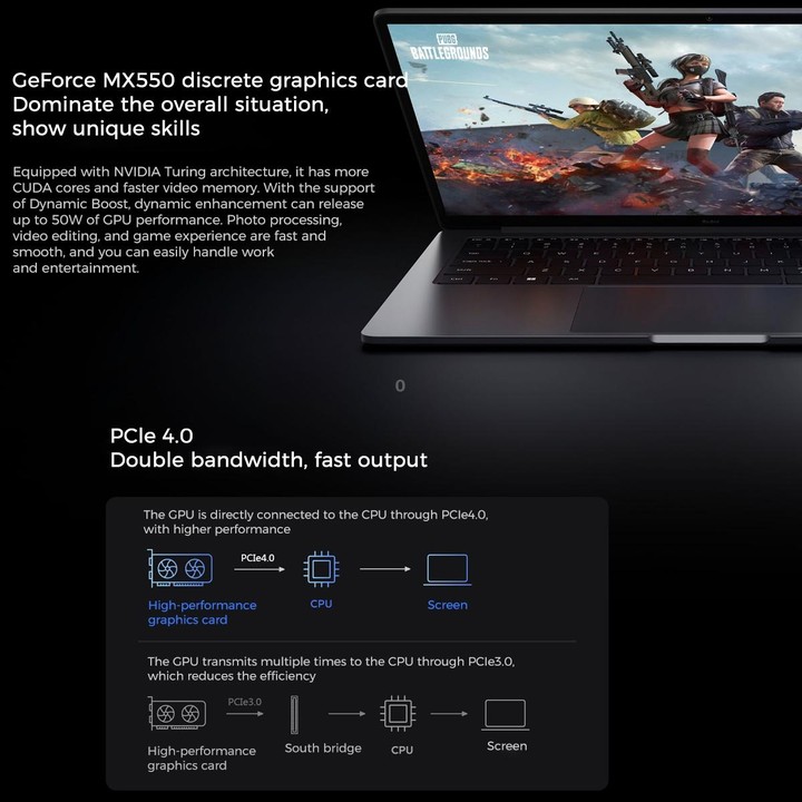 Xiaomi RedmiBook Pro 14 inch Laptop, 16GB+512GB, Windows 11 Home Chinese Version, Intel 12th Gen Core i7-12650H Deca Core MX550
