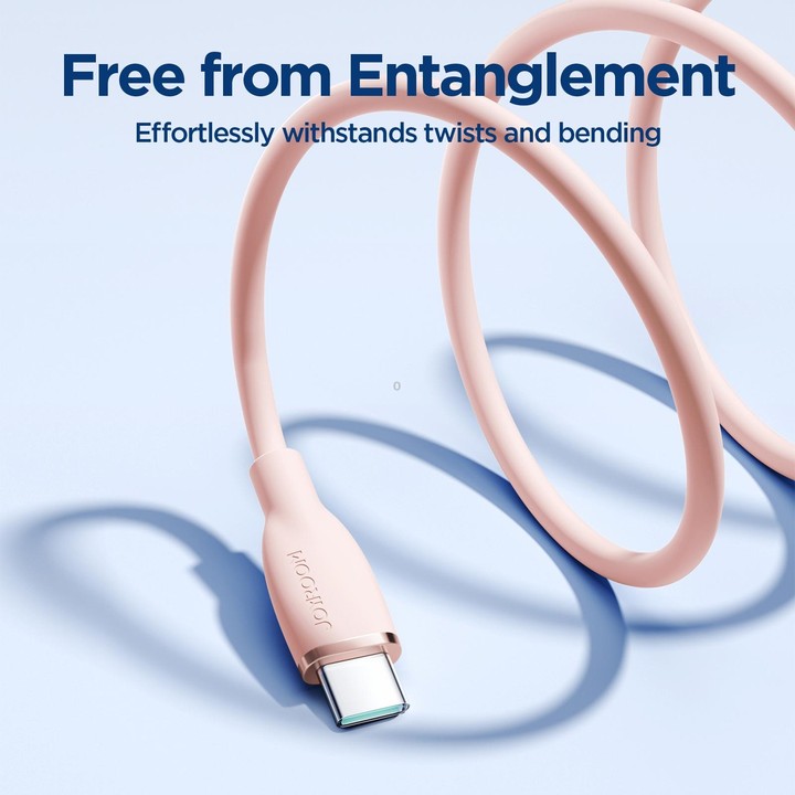 JOYROOM SA29-AC3 3A USB to USB-C/Type-C Liquid Silicone Fast Charging Data Cable, Length: 1.2m(Pink)