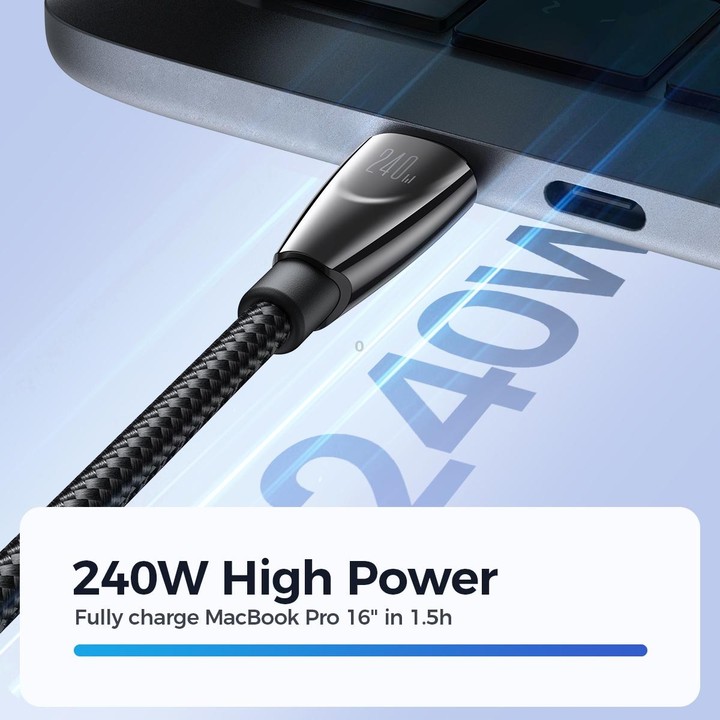JOYROOM SA31-CC5 240W USB-C/Type-C to USB-C/Type-C Fast Charge Data Cable, Length: 1.2m(Black)