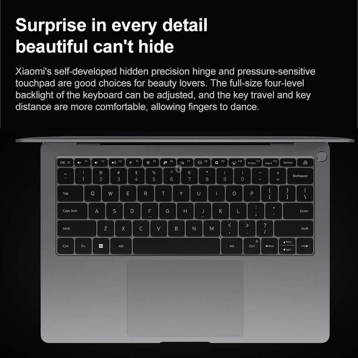 Xiaomi Book Pro 14 inch Laptop, 16GB+512GB, Windows 11 Home Chinese Version, AMD Ryzen 7 6800H Octa Core(Grey)