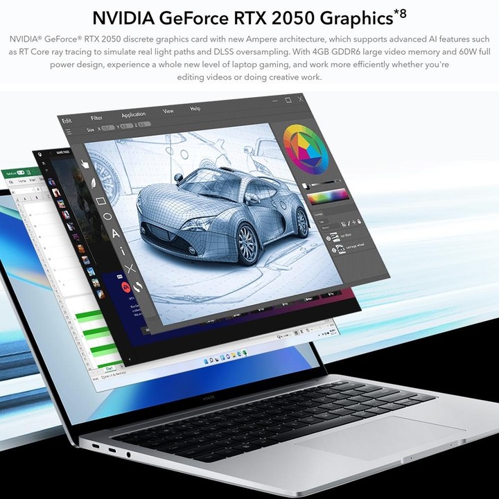 HONOR MagicBook 14 2022 Laptop, 16GB+512GB, 14 inch Windows 11 Home Chinese Version, Intel 12th Gen Core i5-12500H RTX2050 Discr