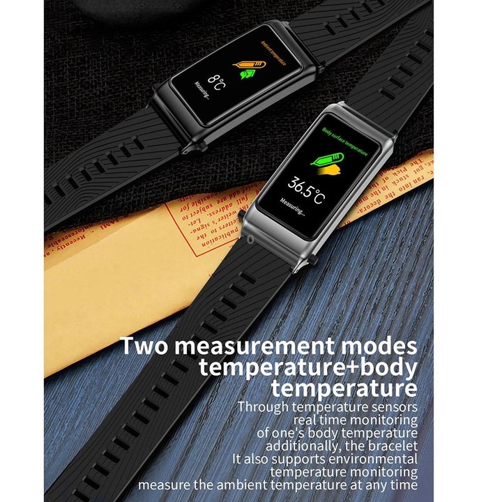 K80 1.57 inch Leather Band IP67 Earphone Detachable Smart Watch Support Bluetooth Call(Gold)