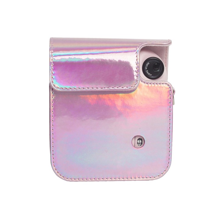 For FUJIFILM instax mini 12 Laser Full Body Leather Case Camera Bag with Strap(Pink)