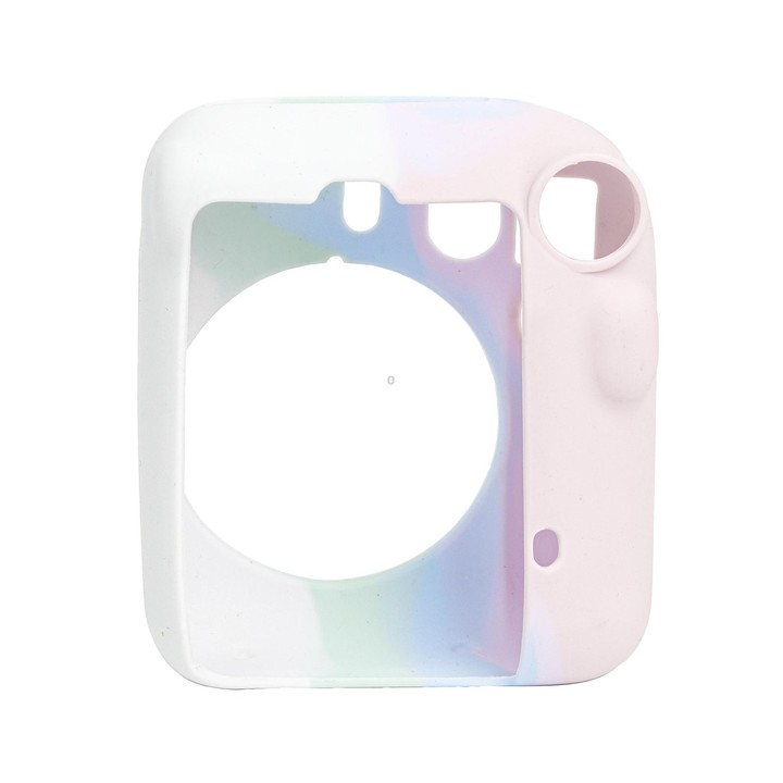 For FUJIFILM instax mini 12 Soft Silicone Camera Protective Case(Pink Blue White)