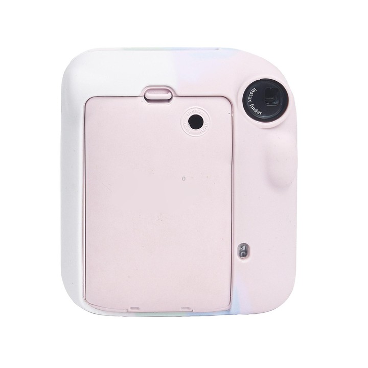 For FUJIFILM instax mini 12 Soft Silicone Camera Protective Case(Pink Blue White)