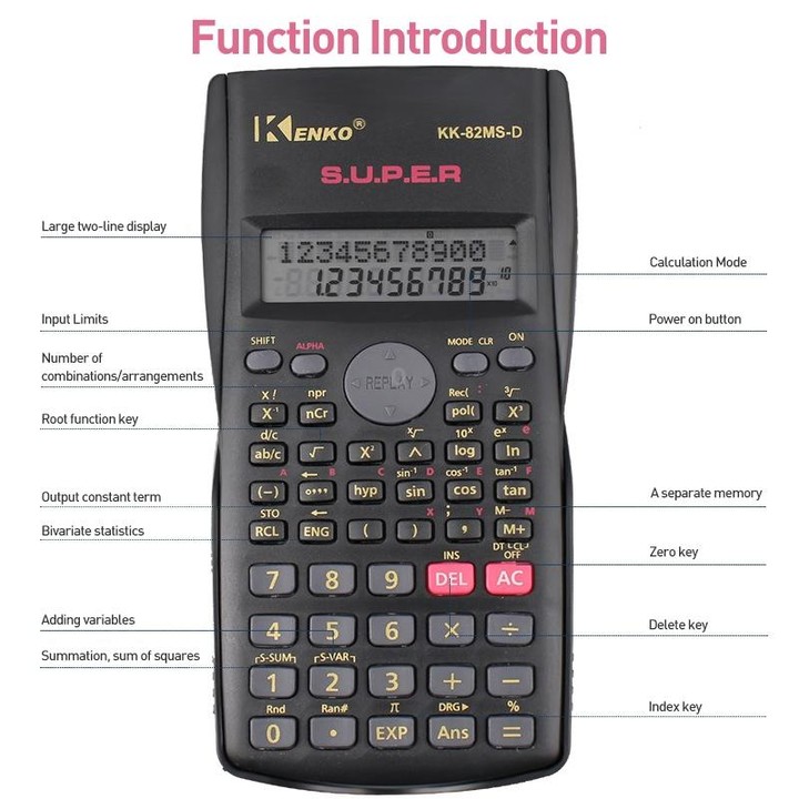 Multifunctional Scientific Function Calculator Middle School Student Exam Calculator