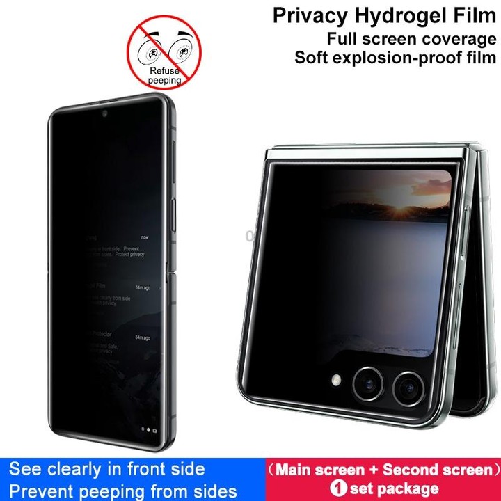 For Samsung Galaxy Z Flip5 5G 1 Sets imak Privacy Curved Full Screen Hydrogel Film (Outer Screen + Inner Screen)