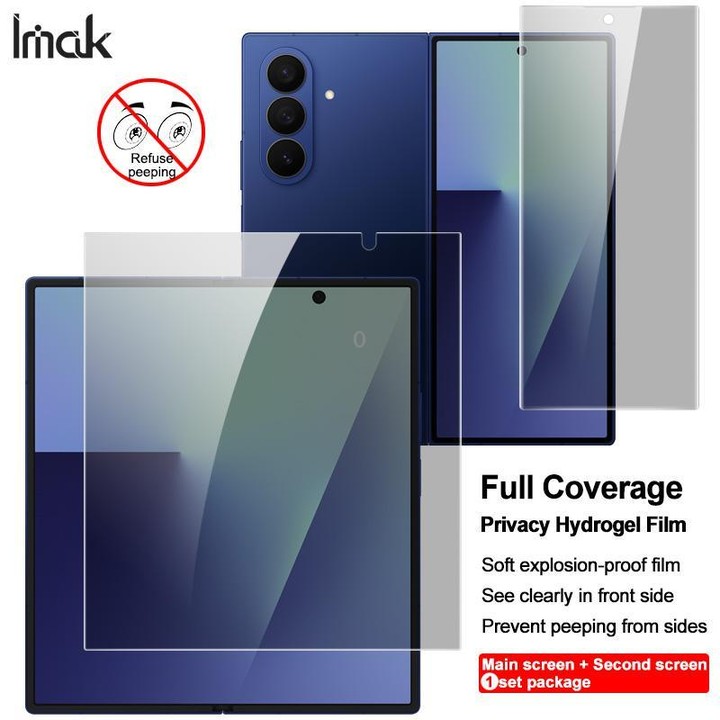 For Samsung Galaxy Z Fold7 5G 1 Sets imak Privacy Curved Full Screen Hydrogel Film (Outer Screen + Inner Screen)
