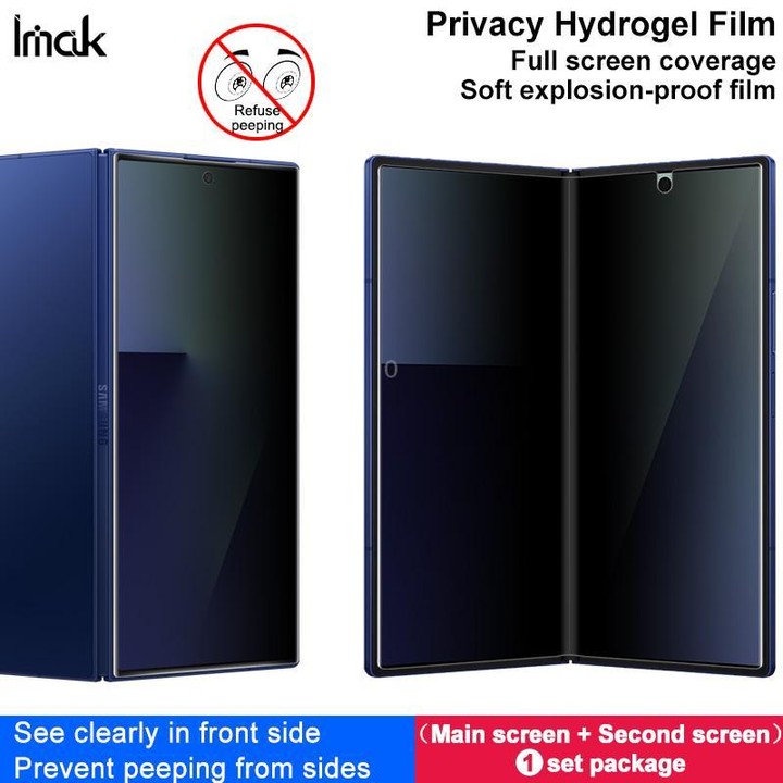 For Samsung Galaxy Z Fold7 5G 1 Sets imak Privacy Curved Full Screen Hydrogel Film (Outer Screen + Inner Screen)