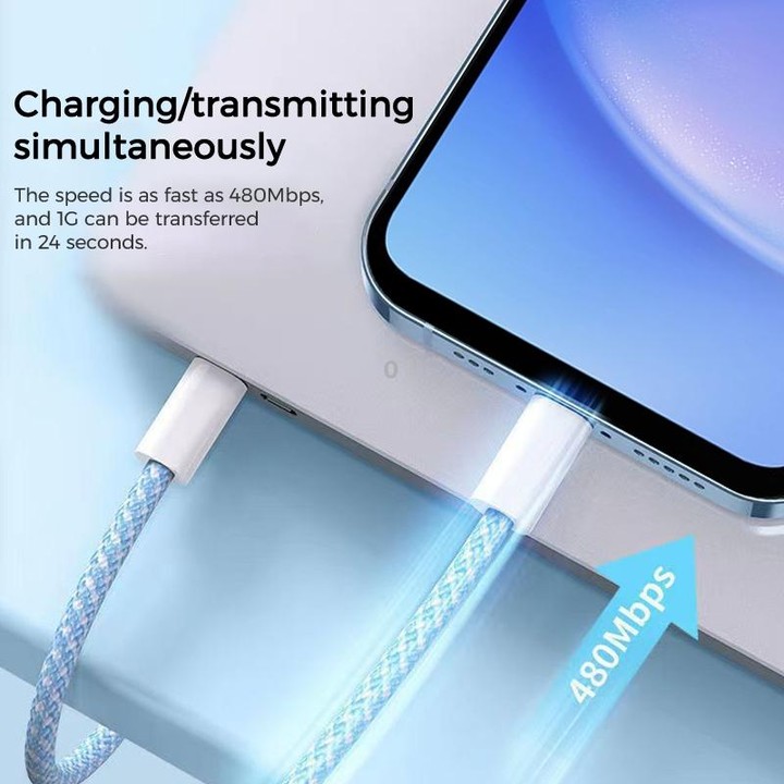 1m USB-C / Type-C to Type-C Macaron Braided Charging Cable(Pink)