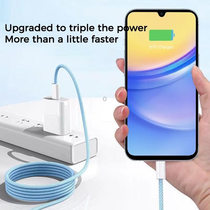 1m USB-C / Type-C to Type-C Macaron Braided Charging Cable(Pink)
