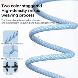 1m USB-C / Type-C to Type-C Macaron Braided Charging Cable(Yellow)
