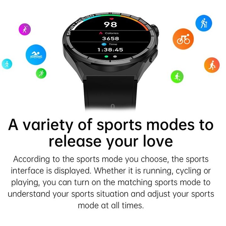HDT MAX 1.60 inch Black Dial Silicone Band IP68 Waterproof Smart Watch Support Bluetooth Call(Black)
