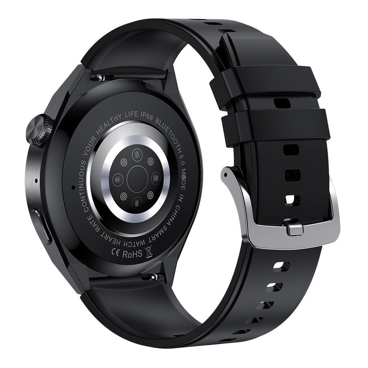HDT MAX 1.60 inch Black Dial Silicone Band IP68 Waterproof Smart Watch Support Bluetooth Call(Black)