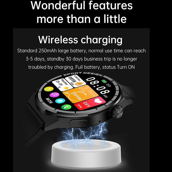HDT MAX 1.60 inch Black Dial Leather Band IP68 Waterproof Smart Watch Support Bluetooth Call(Black)