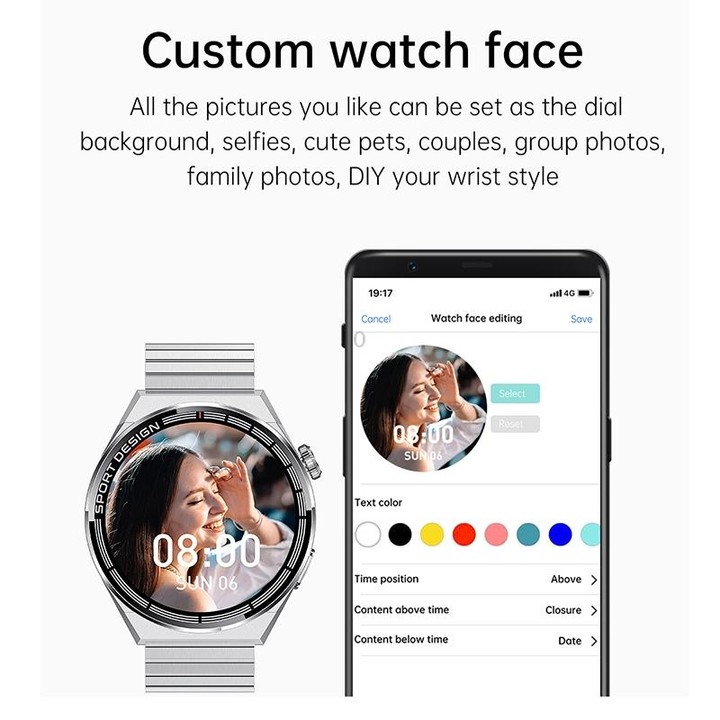 HDT MAX 1.60 inch Black Dial Leather Band IP68 Waterproof Smart Watch Support Bluetooth Call(Black)