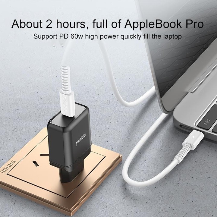 Yesido CA154 PD 60W USB-C / Type-C to USB-C / Type-C Charging Data Cable, Length: 1m(White)