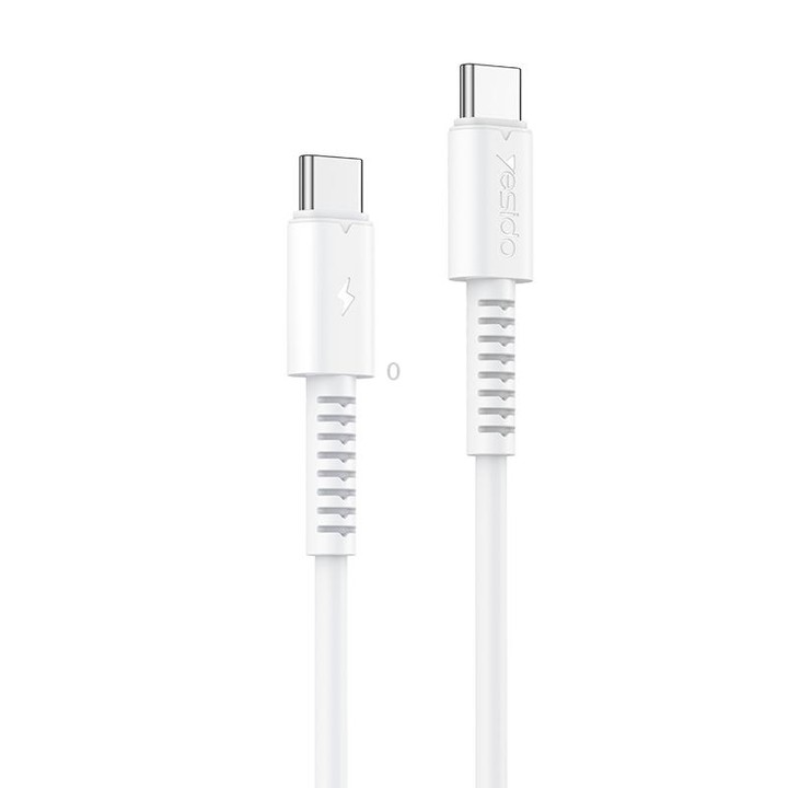 Yesido CA154 PD 60W USB-C / Type-C to USB-C / Type-C Charging Data Cable, Length: 1m(White)