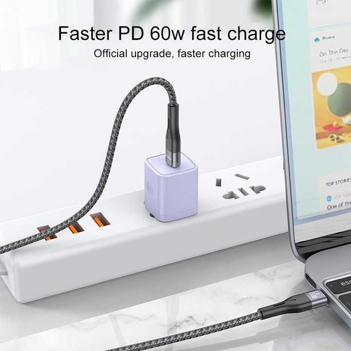 Yesido CA156 PD 60W USB-C / Type-C to USB-C / Type-C Charging Data Cable, Length: 1m(Black)
