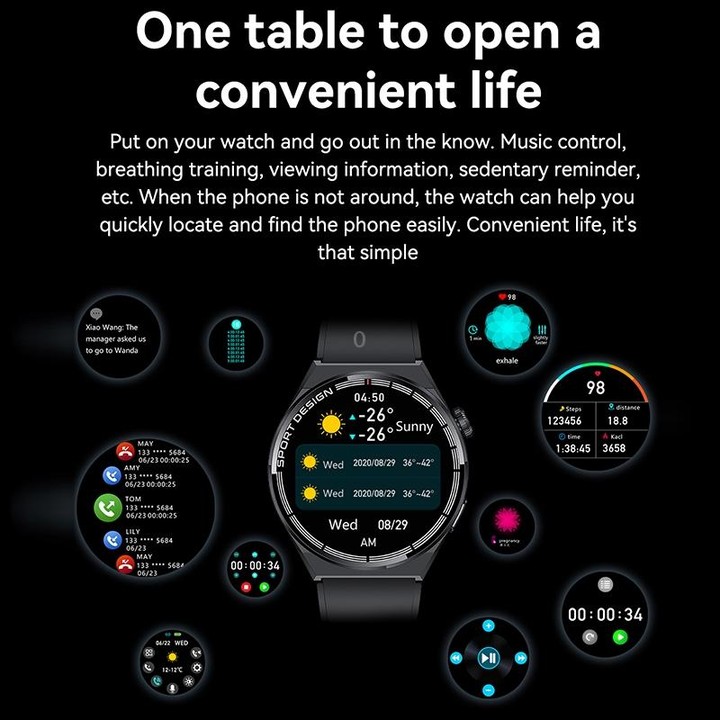 HDT MAX 1.60 inch Silver Dial Silicone Band IP68 Waterproof Smart Watch Support Bluetooth Call(Black)