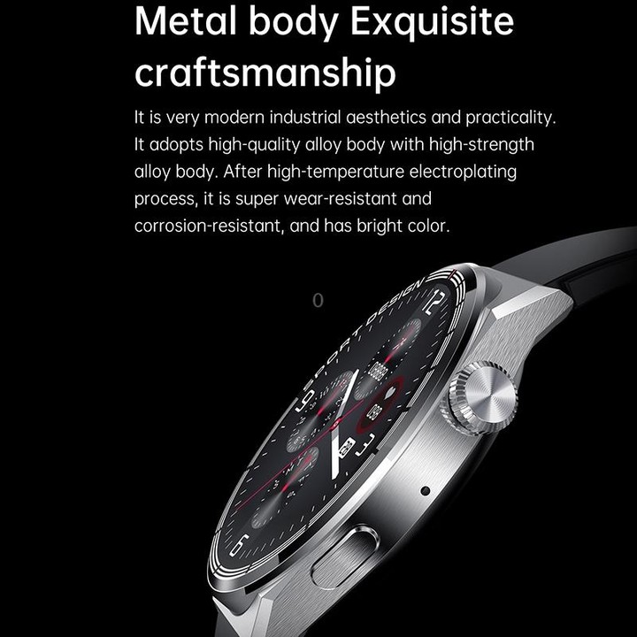 HDT MAX 1.60 inch Silver Dial Silicone Band IP68 Waterproof Smart Watch Support Bluetooth Call(Black)