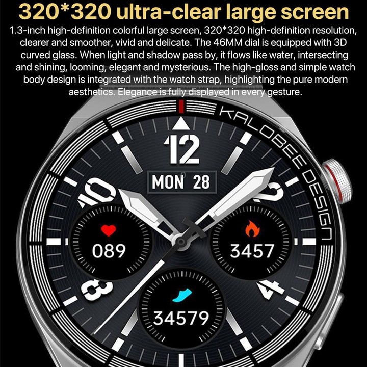 1.3 inch Bamboo Steel Band IP68 Waterproof Smart Watch Support Bluetooth Call(Black)