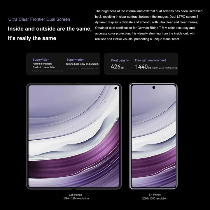 HUAWEI Mate X5, 12GB+256GB, 7.85 inch + 6.4 inch HarmonyOS 4.0.0 Kirin 9000S 7nm Octa-Core 2.16GHz, OTG, NFC, Not Support Google